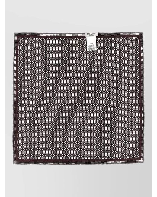Brunello Cucinelli Gray Double Face Silk Pocket Square Scarf for men