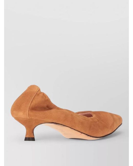 LA ROSE Pink Suede Kitten Heel Pumps Pointed Toe