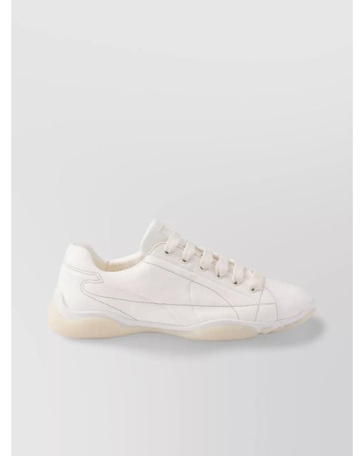 Prada White Nappa Leather Low-Top Sneakers