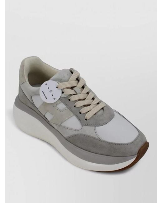 Hogan Gray H696 Sneaker Chunky Runner Platform Sole