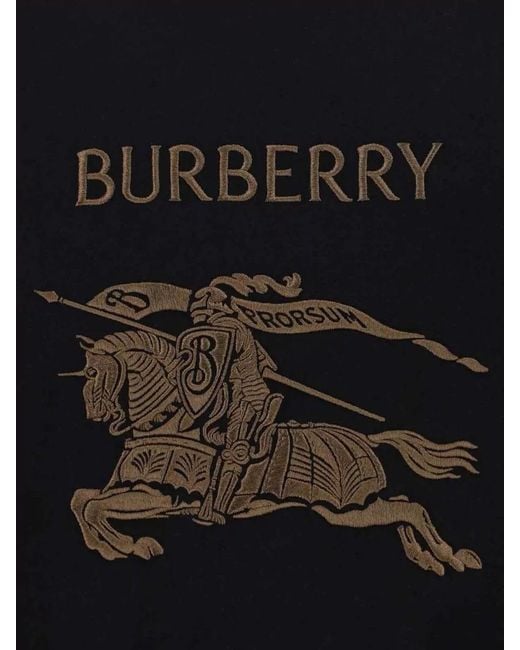 Burberry Black Crew Neck T-Shirt Short Sleeve Design for men