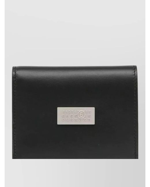 MM6 by Maison Margiela Black Leather Bifold Wallet for men