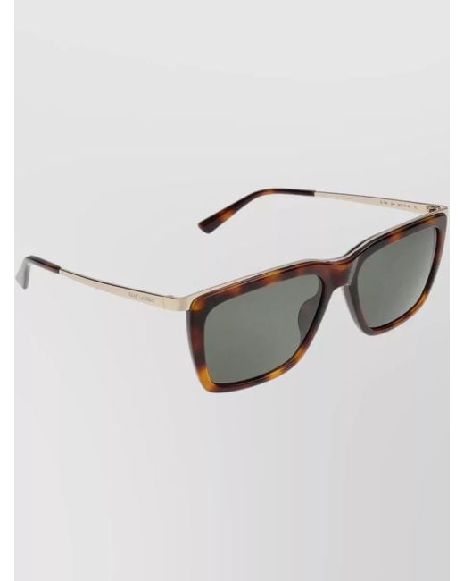 Saint Laurent Gray Acetate Square Sunglasses for men
