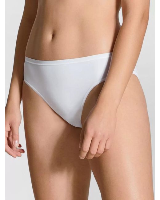 Calida White Seamless High Cut Underwear Elastic Waistband
