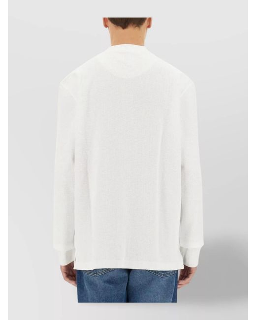 Barbour White Henley T-Shirt for men