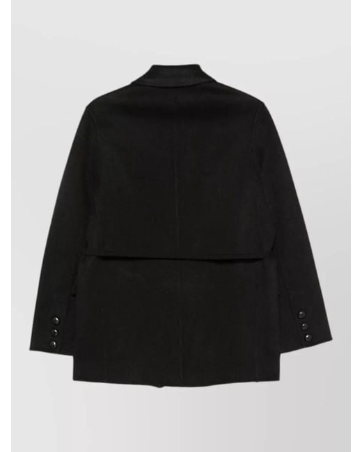 Semicouture Black Corine Wool Tailored Belted Single Breasted Jacket