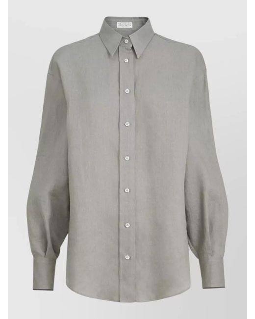 Brunello Cucinelli Gray Linen Shirt