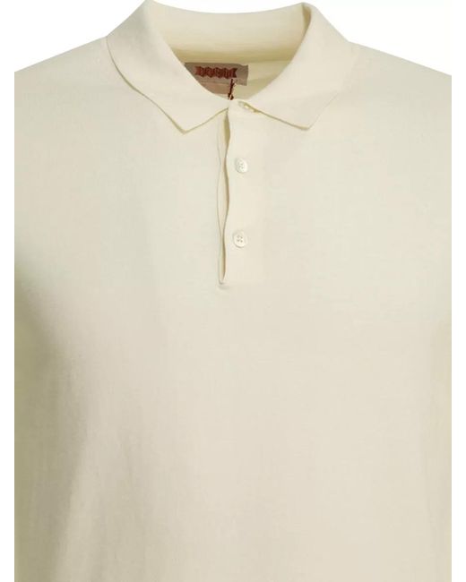 Baracuta Natural Short Sleeve Polo Shirt Ribbed Cuffs for men