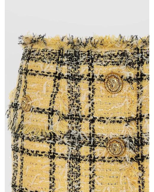 Balmain Metallic Embroidered Tweed Mini Skirt
