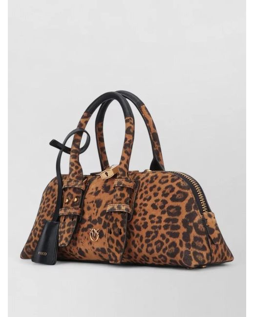 Pinko Brown Love Bag Leather Shoulder Bag