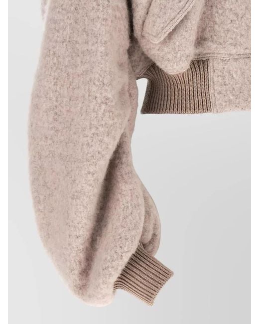 Rick Owens Natural Secchia Cropped Flight Bomber Jacket
