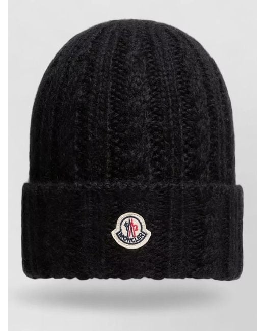 Moncler Black Cable-Knit Alpaca-Blend Headband