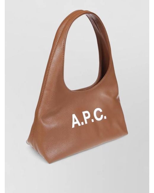 A.P.C. Brown Shoulder Bag Smooth Texture Top Handle