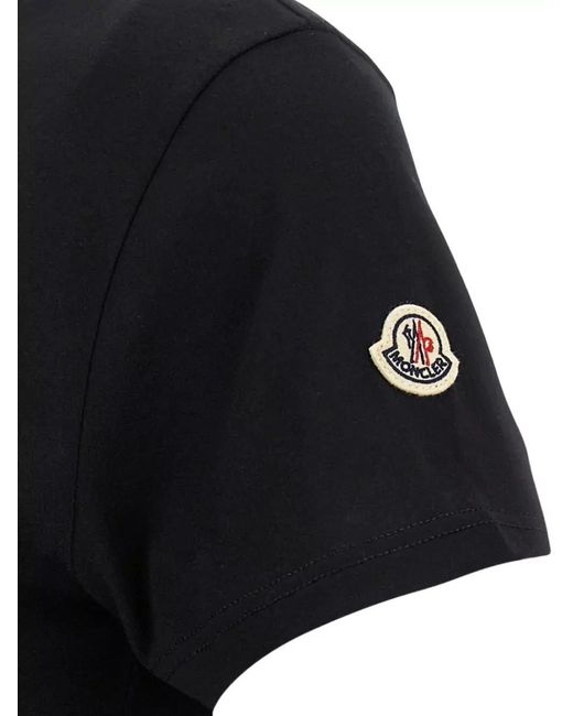 Moncler Black Logo Crew Neck Cotton T Shirt