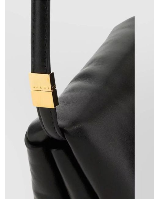 Marni Black Prisma Mini Leather Crossbody Bag