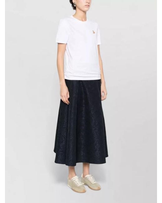 Maison Kitsuné White Cotton Embroidered T-Shirt