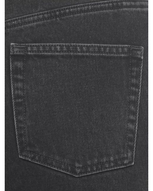 Loulou de Saison Gray High Waist Straight Leg Cotton Jeans