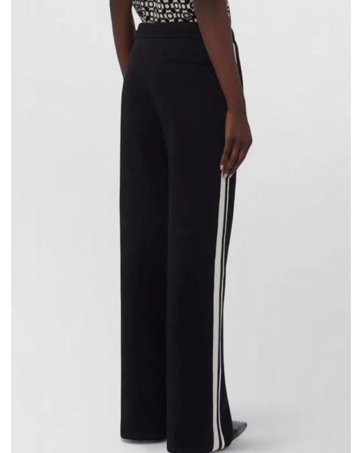 Max Mara Black Jersey Wide Leg High Waist Pants