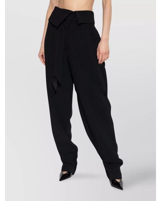 The Attico Blue Wrap Belted Wide-Leg Trousers