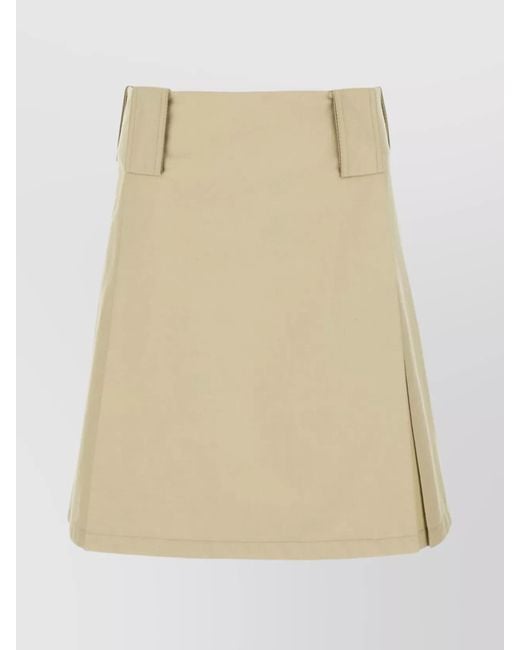 Burberry Natural Cotton Pleated Skirt