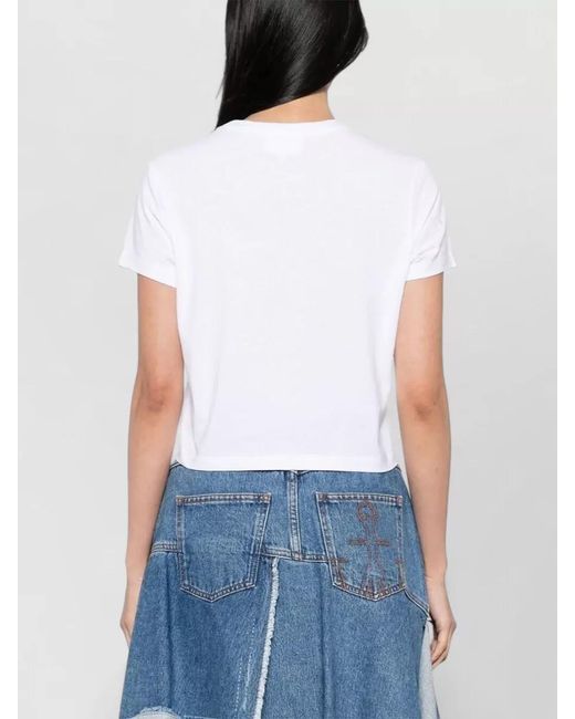 Maison Kitsuné White Fox Cub Cotton T Shirt Crew Neck