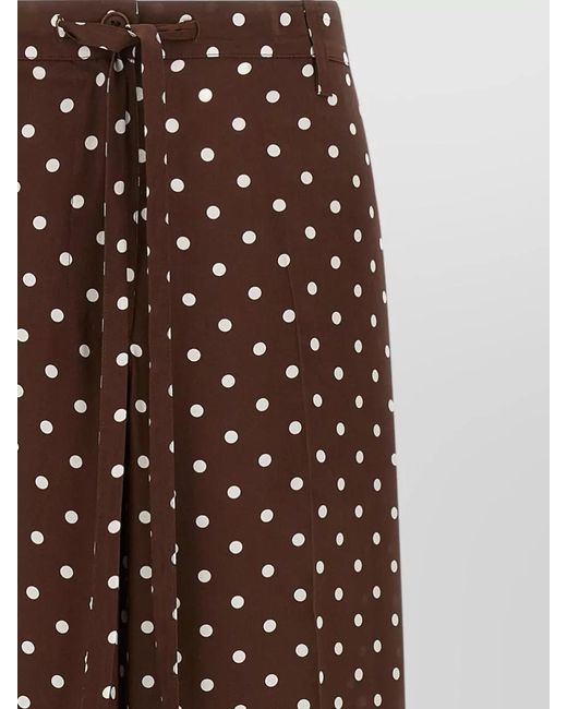 P.A.R.O.S.H. Brown High Waist Polka Dot Wide Leg Pants