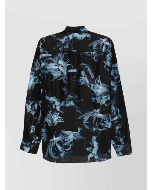 Dries Van Noten Multicolor Silk Floral Print Long Sleeve Shirt for men