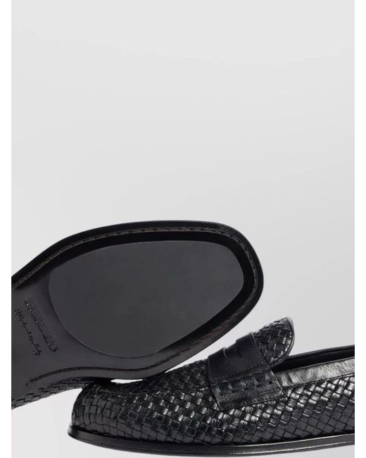DSquared² Gray Leather Loafers for men
