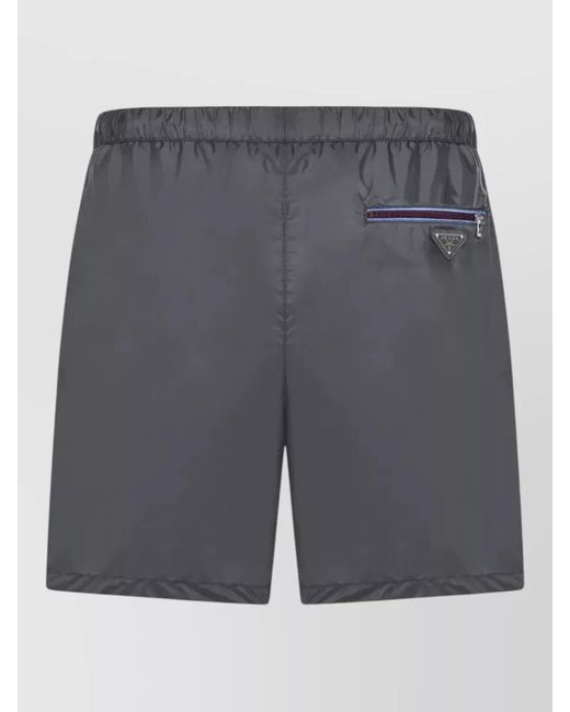 Prada Gray Re-Nylon Swim Shorts for men