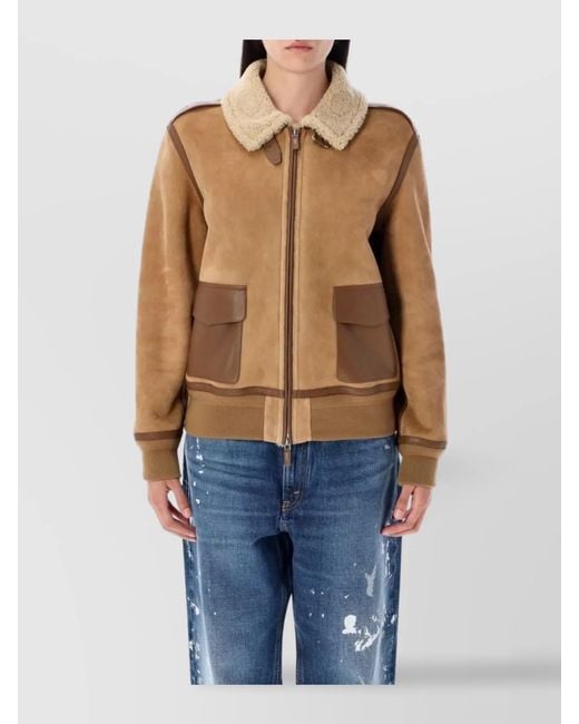 Ralph Lauren Blue Shearling Relaxed-Fit Jacket