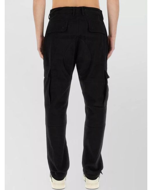 Marcelo Burlon Black Regular Fit Cargo Pants Belt Loops for men