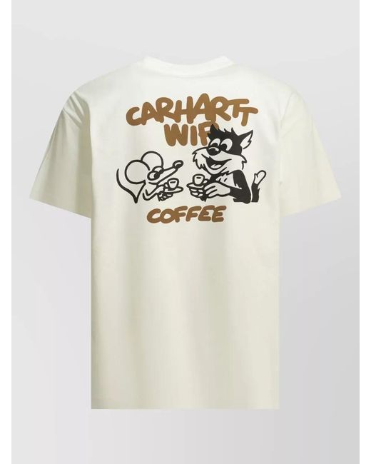 Carhartt White Coffee Break Graphic Crew Neck T-Shirt for men