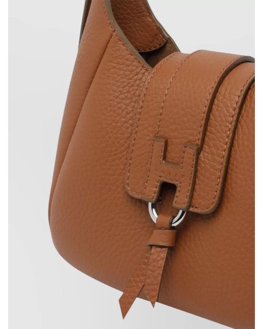 Hogan Brown H-Hobo Mini Leather Shoulder Bag