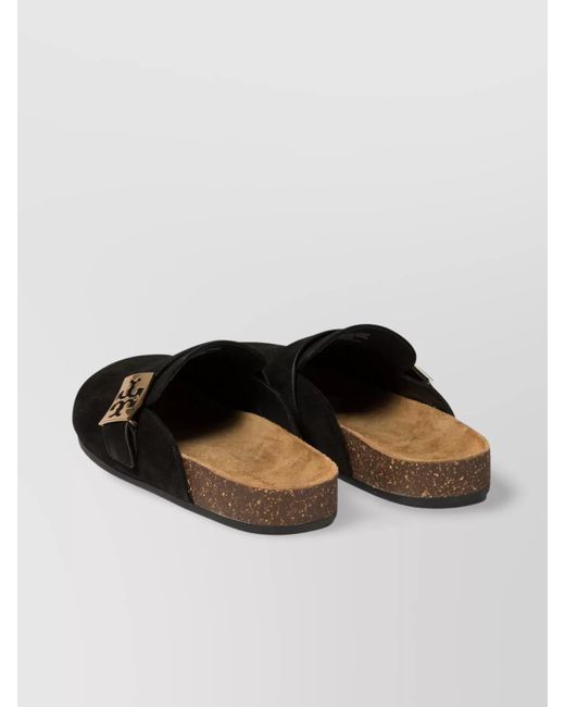 Tory Burch Black Suede Mellow Mules