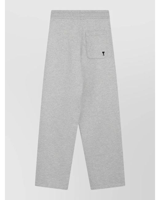 AMI White Cotton Regular-Fit Sweatpants