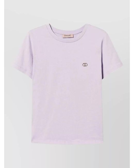 Twinset Pink Casual Crew Neck Short Sleeve T-Shirt