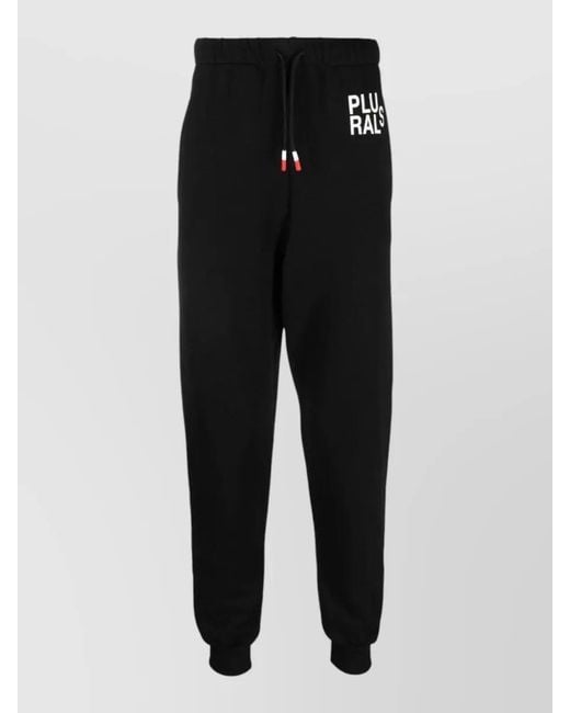Peuterey Black Cotton Pants Elasticated Ankles Rear Pocket for men