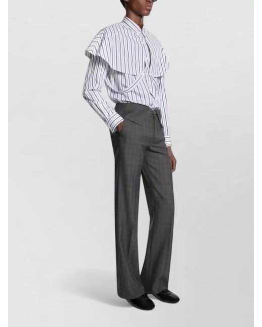 Dries Van Noten White Striped Slim-Fit Cotton Shirt for men