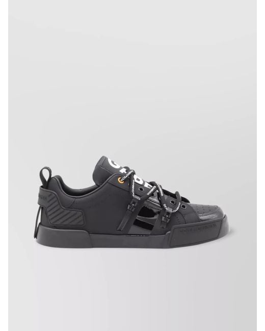 Dolce & Gabbana Gray Sneakers Low Top Perforated Toe for men