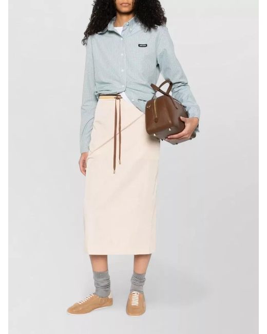 Miu Miu Blue Checked Cotton Poplin Shirt