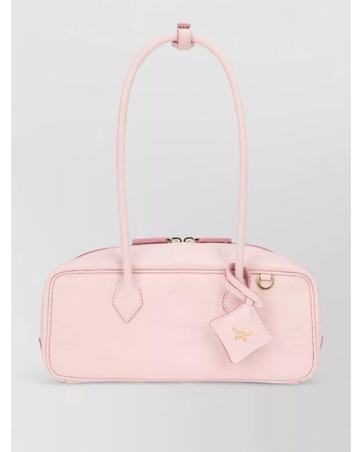 MCM Pink Leather Tote Bag Top Handle Design