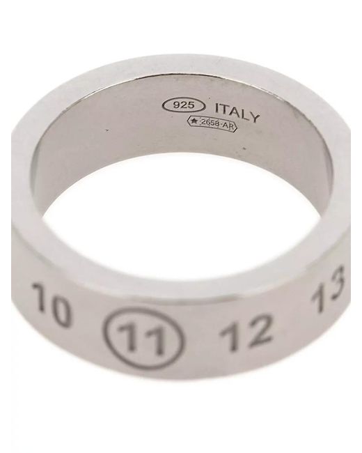 Maison Margiela Gray Numeric Sequence Ring Engraved Numbers Band