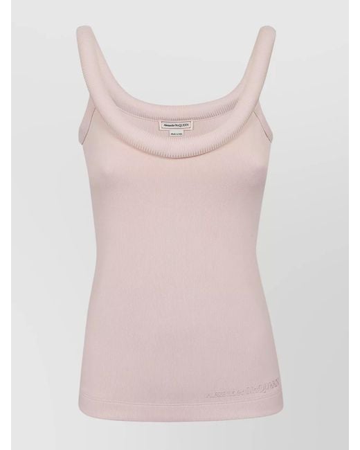 McQueen Pink Logo Tank Top