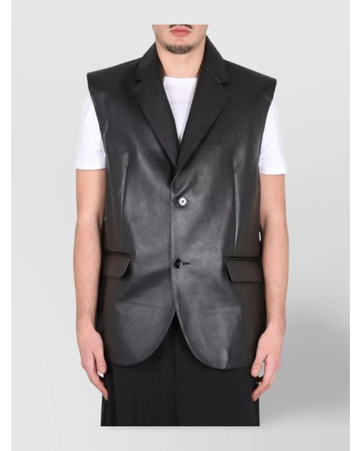 MM6 by Maison Margiela Gray Leather Vest for men