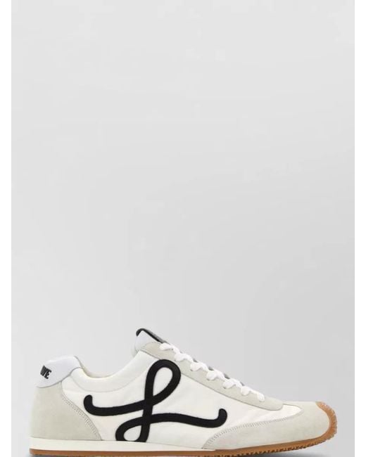 Loewe White Canvas Suede Leather Ballet Runner Sneakers for men