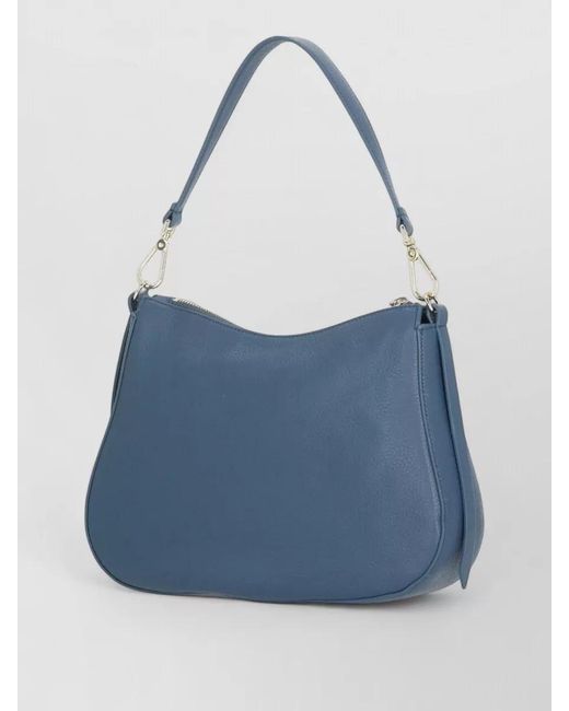Coccinelle Blue Leather Shoulder Bag Removable Handle Strap