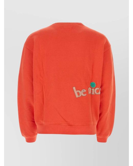 ERL Red Cotton Crew-Neck Sweatshirt for men