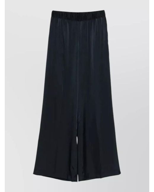 P.A.R.O.S.H. Blue Satin Wide Leg Trousers