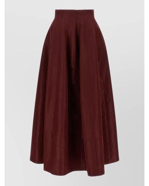 Alberta Ferretti Purple High Waist Midi Pleated A Line Skirt