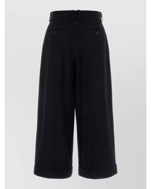 The Row Blue Wool Lior Tailored Cuffed Shorts